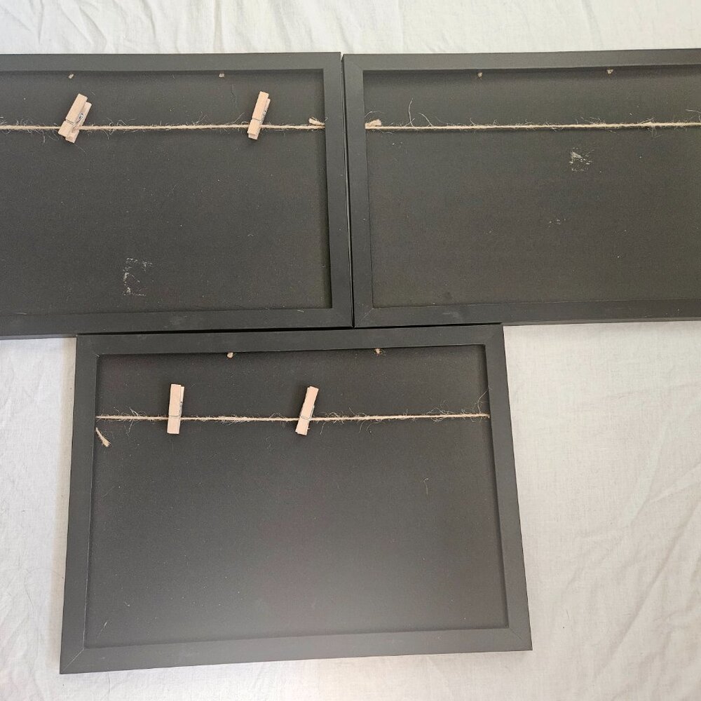 3 Black Frames with Twine String Wall Decor